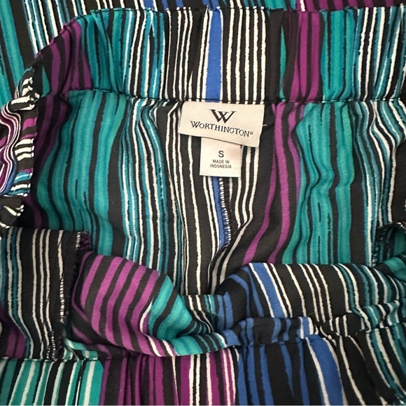 Multi color striped maxi skirt with slit by Worthington - Picture 2 of 5